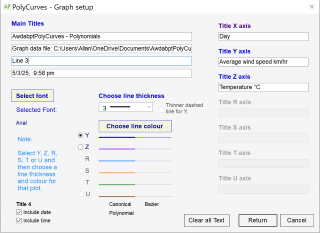 Graph setup page.